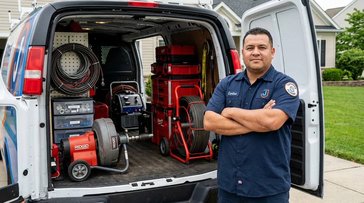 Professional drain cleaning equipment and Johns Plumbing LLC plumber in Palo