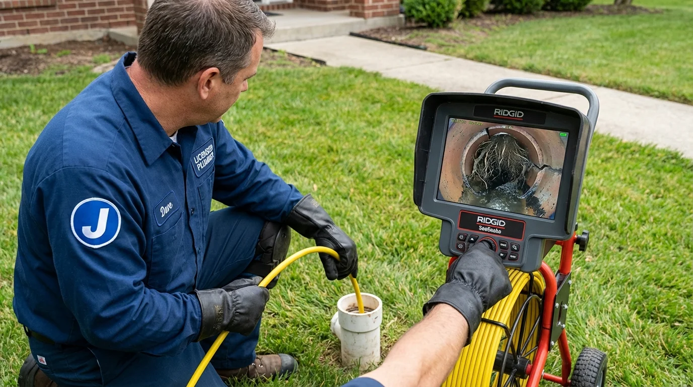 Sewer camera inspection being performed by Johns Plumbing LLC in Palo
